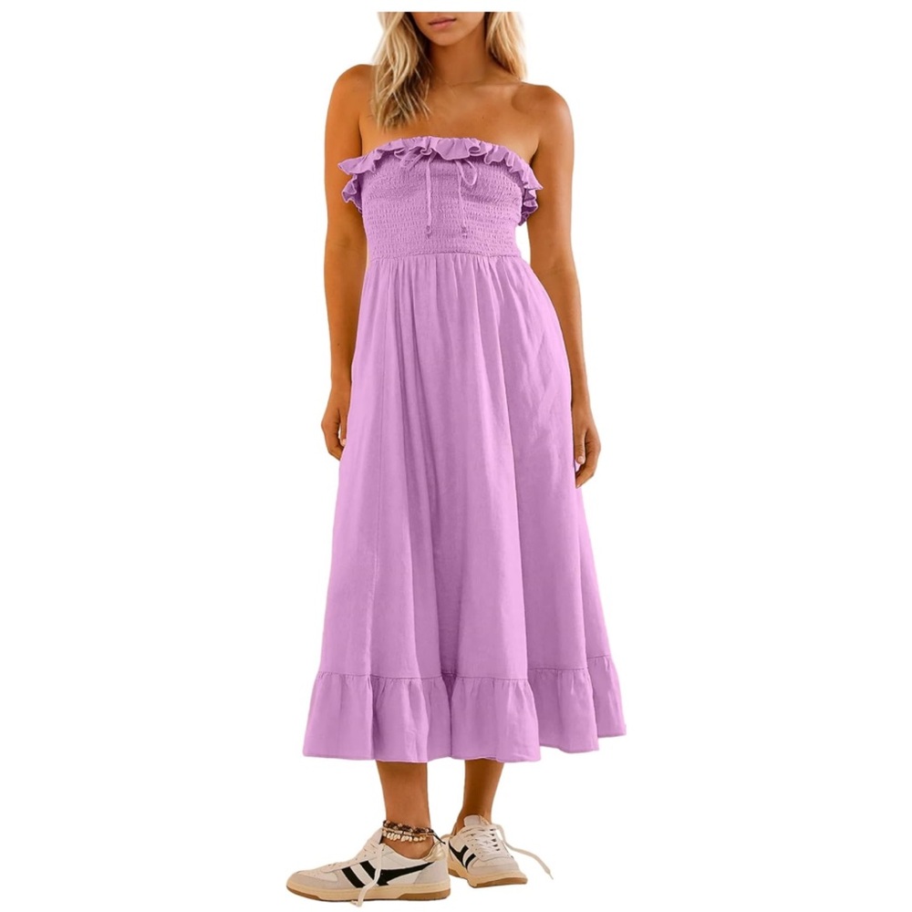 Strapless Boho Midi Dress NWT Size M